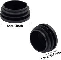 Bouchon carré en plastique noir de 2 pouces pour tube, embout de finition, insert de glissière de chaise, usage industriel