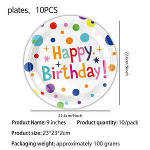Fournitures de fête d'Halloween de Noël personnalisées, ensemble de vaisselle à pois colorés, assiette de célébration d'anniversaire, serviette de table pour les décorations de <span class=keywords><strong>Pâques</strong></span> - Product Image 4