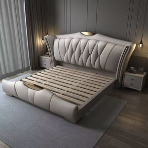 Cao cấp sang trọng nội thất phòng ngủ Nữ Hoàng Vua Kích thước da bọc giường với mạnh mẽ khung gỗ phong cách hiện đại - Product Image 4