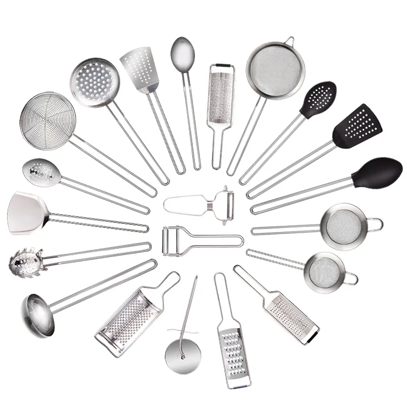 Stainless Steel Cooking Kitchen Utensil Set Accessories Kitchen Gadgets Tools Pa66 Nylon Kitchen Tools