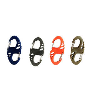 Promotional Keychains Carabiners S Shaped Mini Double Wire Gate Colorful Plastic Carabiner Clips
