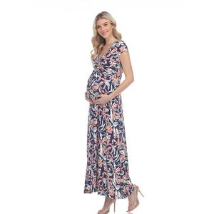 Abito Premaman <span class=keywords><strong>3</strong></span> in 1 Floreale Casual per Ufficio e Casa Personalizzabile Allattamento Maxi Avvolgente Traspirante Ecologico Linea A - Product Image 4