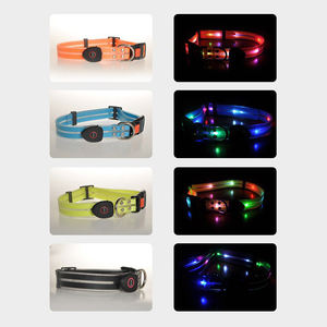Joymay 2025 lujo recargable LED mascota perro Collar Correa personalizada ABS tela luz perro Collar gran oferta Material de aleación - Product Image 6