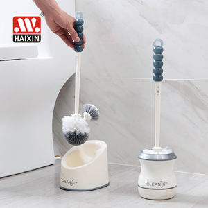 חדר אמבטיה חדר רחצה קשה חזק ניקוי לעמוד קערת הפער מברשת ערכת סט סיליקון פלסטיק מברשת שירותים עם מחזיק - Product Image 3