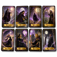 Kartu Tarot XINKE Dark Fantasy Gothic Grosir, 78 Kartu, Buku Panduan, Purple Moon Oracle, Ramah Lingkungan, Full Color