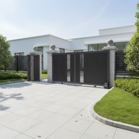 Conception de portail de maison moderne et élégante en aluminium, finition écologique, idées de murs de clôture sécurisés pour l'esthétique extérieure de la maison, modélisation 3D