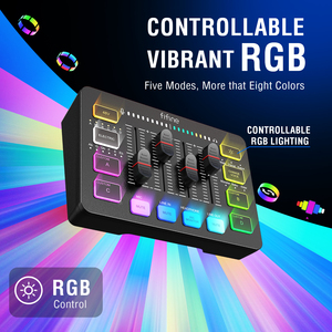 Fifine Ampligame RGB Broadcasting Interfaz <span class=keywords><strong>de</strong></span> audio Gaming Sound Mixer Card Studio Singing Audio Tarjetas <span class=keywords><strong>de</strong></span> <span class=keywords><strong>sonido</strong></span> con XLR Jack - Product Image 6