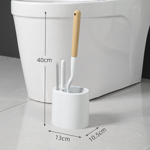 Toilet <b>Brush</b> Set With Base <b>Long</b> <b>Handle</b> Soft Bristles Wall Mounted Cleaning Tool For Bathroom - Product Image 4