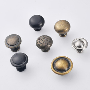 Furniture Handle And <b>Knob</b> Round Zinc Alloy Single-hole Cabinet Chinese Style Antique Bronze Easy Installation - Product Image 1