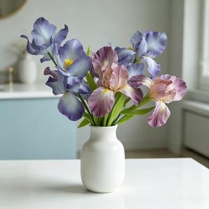 Fleurs d'<span class=keywords><strong>iris</strong></span> en papier crépon en gros M1027, fleurs artificielles réalistes à grande ouverture pour la décoration de mariage printanier, de la maison, des tables, des vases et des fêtes - Product Image 1