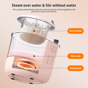 Robot culinaire pour bébé OEM 2026, nouveau modèle, 300W, mixeur pour pâte de riz, bol en verre, chauffe-aliments pour nourrissons, cuiseur lent spécial pour aliments pour bébés, pour la maison - Product Image 4