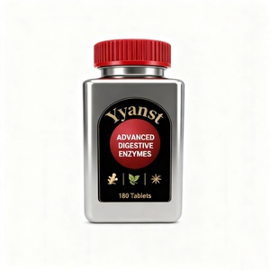 Comprimés d'enzymes digestives avancées à marque privée pour adultes, au vinaigre de cidre de pomme, gingembre et feuille de menthe poivrée, pour une digestion saine - Product Image 1