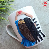 Mug à café en argile polymère pour cadeau de mariage, adorable mariée