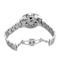 Montre mécanique de luxe pour homme Forsining avec lunette rotative, bracelet en acier, phase de lune creuse, automatique, étanche, pour homme