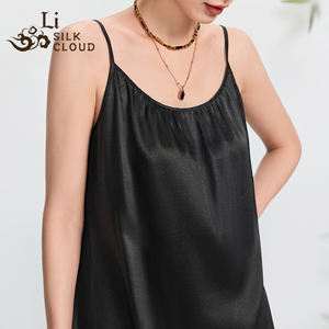 เดรสสลิปของผู้หญิงผ้าไหมแขนกุดไร้สาย100% ดิจิตอลยาวถึงพื้นทำด้วยมือเป็นมิตรต่อสิ่งแวดล้อมแนววินเทจ - Product Image 1