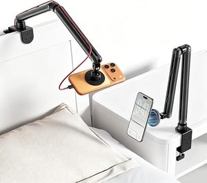 Phone Holder <b>for</b> Desk and Bed Strong Magnetic <b>Tablet</b> <b>Stand</b> Holder with Long Arm 360° Freely Adjustable Rotation Base - Product Image 1