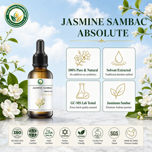 Huile <span class=keywords><strong>absolue</strong></span> de jasmin sambac 100% naturelle (Jasminum Sambac) pour gel douche, savon artisanal, lotion, vente en gros, fabrication OEM - Product Image 3