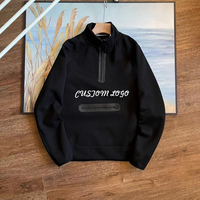 2025 Sweatshirt Homme Personnalisé à Logo, Pull Demi-Zip en Coton Tricoté Couche d'Air, Polaire Technique Décontractée pour Hommes