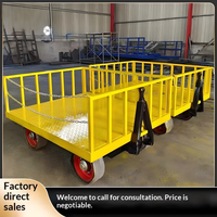Remolque de Plataforma Plana de Alta Resistencia, Capacidad de 1-50 Toneladas, Vehículo de Transporte de Materiales, Remolcado por Montacargas, con Dimensiones Personalizables