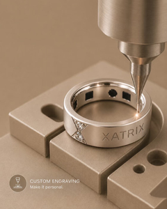 Anillo Inteligente Moderno de Titanio Delgado de 6.1mm con Grabado Personalizado, Diamante Cultivado en Laboratorio, Monitor de Salud, Resistente al Agua, Batería de 5-7 Días, Regalo - Product Image 3