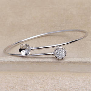 S925 Silver Eyeless DIY Pearl Accessory <b>Elastic</b> Hollow <b>Bracelet</b> 5418 9-10 Concealer Empty Support Jewelry Findings Components - Product Image 4