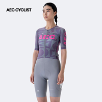 AEC.CYCLIST Maillot de cyclisme pour femme à manches courtes, pour vélo de route et VTT, extensible, respirant, en Spandex/Polyester, imprimé numérique, séchage rapide