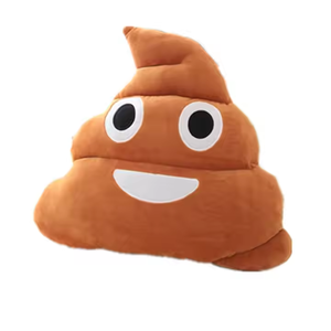Oreillers en peluche d'émoticônes amusants personnalisés en gros Oreiller d'émotion de caca avec remplissage en coton PP et doublure en maille super douce - Product Image 1