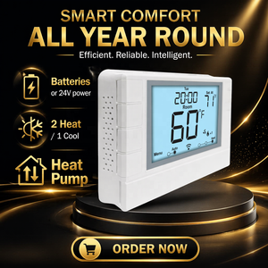 Pompe à chaleur 24V avec <span class=keywords><strong>chauffage</strong></span> <span class=keywords><strong>d</strong></span>'urgence sans alimentation auxiliaire, thermostat non programmable 2H/1C fonctionnant sur batterie - Product Image 3