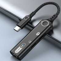Adaptor Data pengisi daya Cepat PD 60W, adaptor USB C ke USB 3.5mm kualitas Super 3-in-1 Gaming Headphone dan pengisi daya