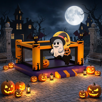 Château gonflable d'Halloween en PVC durable 5x5x3,6m, installation facile pour les fêtes d'enfants, les événements scolaires, les carnavals, les jeux en plein air