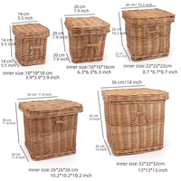 Panier en osier naturel fait main JY pour animaux de compagnie avec plaque nominative, ruban blanc, poignées en corde de jute et fermeture à boucle et ardillon, idéal pour pique-nique et fruits