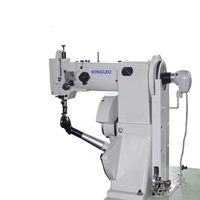 Machine à coudre industrielle KINGLEO automatique multi-points à point noué 301 à une aiguille, à cylindre, pour cuir, chaussures et sacs 400