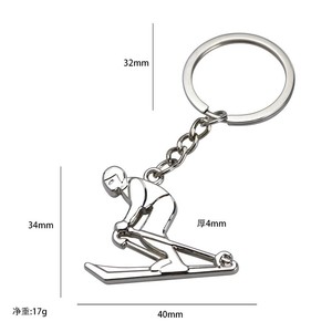 Porte-clés Flocon de Neige 3D <span class=keywords><strong>Patin</strong></span> <span class=keywords><strong>à</strong></span> <span class=keywords><strong>Glace</strong></span>, Tons Argentés, Souvenirs de Compétition de Patinage, Cadeaux pour Vacances d'Hiver, Sports d'Hiver - Product Image 5