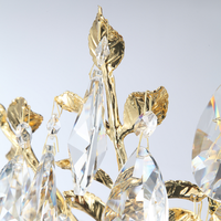 Lustre en cristal pour salon, chambre à coucher, salle à manger, design simple en aluminium, feuilles, luxe, LED