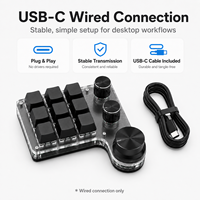 Teclado Programable SIKAI de 9 Teclas con 3 Perillas, Controlador USB con Cable RGB para Streaming, Teclado de Atajos Personalizado para Edición y Productividad