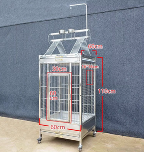 Voliera in Acciaio Inox su Misura con Gambe Alte e Piattaforma, Specializzata per Cocorite, Pappagallini e Truciolini - Product Image 2