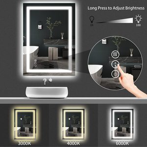ETL Quality Modern Corrosion-resistant Silver Glass Rectangle Touch <strong>Sensor</strong> IP65 Rated LED <strong>Light</strong> Wall-Mounted Fogless <strong>Bathroom</strong> - Product Image 3