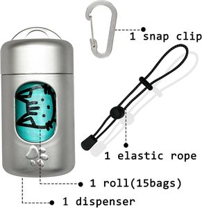 Distributeur de sacs à déjections pour chien Huamaohengchun à fixer au laisse avec clip, support de sacs à déjections à texture douce pour la peau, idéal pour les promenades avec chien et chat - Product Image 4