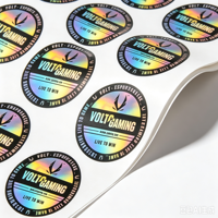 Autocollant en vinyle adhésif brillant imperméable personnalisé, étiquette holographique avec style personnalisé, forme personnalisée, motifs de logo