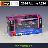 Bburago 1:43 2024 Formule 1 Voiture de Course Miniature en Alliage Métallique Modèle F1 Équipe Française Roues Ouvertes Modèle de Collection Force de Contrôle