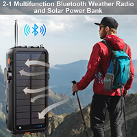 Estación de Energía Solar Portátil, Resistente al Agua, Generador de Manivela, Batería con Carga Inalámbrica Magnética, Radio FM, Linterna