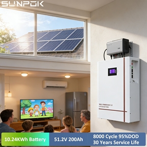แบตเตอรี่ลิเธียมอิออน Sunpok รับประกัน 5 ปี 51.2V 100Ah 200Ah 2.5kwh 5Kwh 10Kwh แบตเตอรี่ลิเธียม 48v สำหรับใช้ในบ้าน - Product Image 4