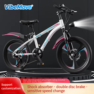 Bicicletta da <span class=keywords><strong>Montagna</strong></span> con Forcella Ammortizzata e Telaio in Acciaio ad Alto Tenore di Carbonio, Freni a Doppio Disco <span class=keywords><strong>per</strong></span> <span class=keywords><strong>Bambini</strong></span> 6-18 Anni (18-24 Pollici) - Product Image 1