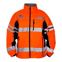 Veste en toile réfléchissante pour l'automne et l'hiver, vêtement de travail haute visibilité pour la construction, imperméable, coupe-vent, col montant