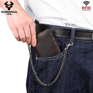 Genuine Leather Wallet Automatic Pop-Up <strong>Card</strong> Holder Credit <strong>Card</strong> Storage RFID Anti-Theft Chain Logo Customizable Polyester Lining - Product Image 5
