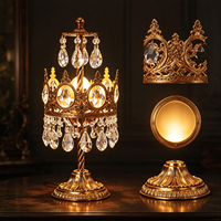 Lampe de table vintage française en cristal doré, lustre de luxe K9, lampe de chevet pour chambre d'hôtel