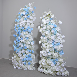 Cupcake-shaped Blue Artificial Flowers for Display in the <strong>Window</strong>, <strong>Rectangular</strong> Frame, with Flower Strips Arranged. - Product Image 2