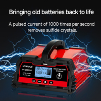 Chargeur de batterie intelligent automatique 12V 24V 20A Chargeur de batterie de voiture pour batterie GEL AGM