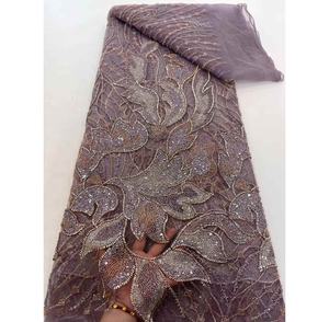 Tela de encaje para boda tela de encaje blanco africano 5 yardas telas de cordones de alta calidad para mujer vestido de novia de boda francés - Product Image 5