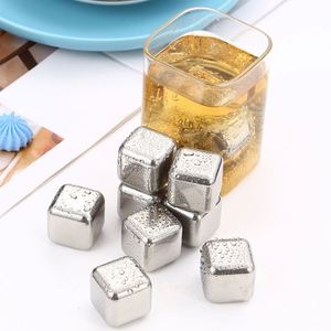 Cubitos de Hielo de Acero Inoxidable 304, Juego de Piedras para Enfriar Vino, Cerveza, Whisky, Artículos de Bar, Cubitos de Hielo Metálicos Reutilizables de Enfriamiento Rápido - Product Image 1